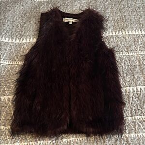 Faux Fur Vest in Dark Brown